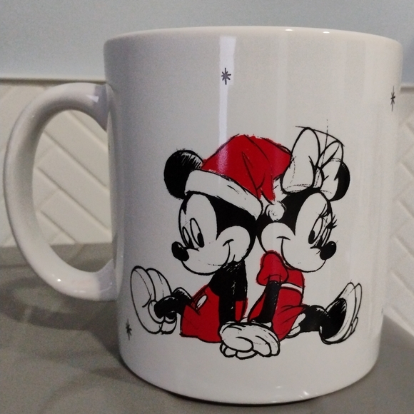 Disney Other - Vintage Disney Mickey and Minnie Festive Red and White Mug